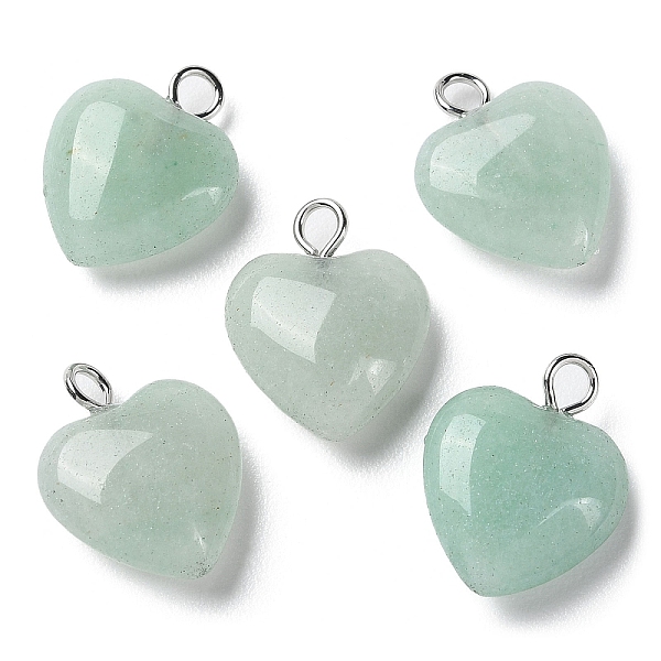 

PandaHall Natural Green Aventurine Pendants, Heart Charms with Platinum Plated Brass Loops, 14.8~15x12x4.1~4.6mm, Hole: 2mm Green Aventurine...