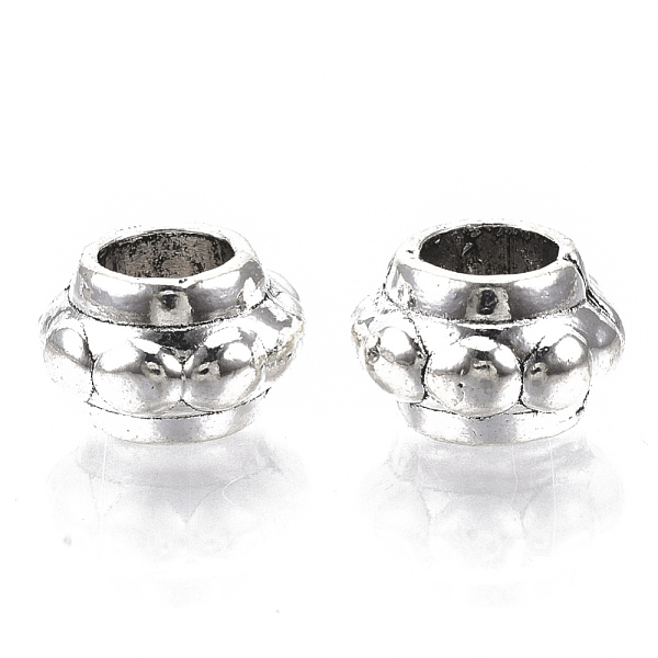 

PandaHall Tibetan Style Alloy Beads, Large Hole Beads, Cadmium Free & Lead Free, Bumpy, Rondelle, Antique Silver, 12x8mm, Hole: 5.5mm, about...
