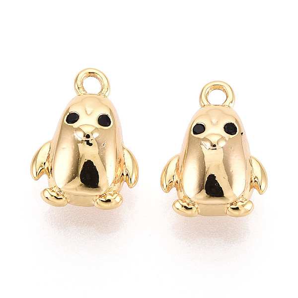 Brass Micro Pave Clear Cubic Zirconia Pendants