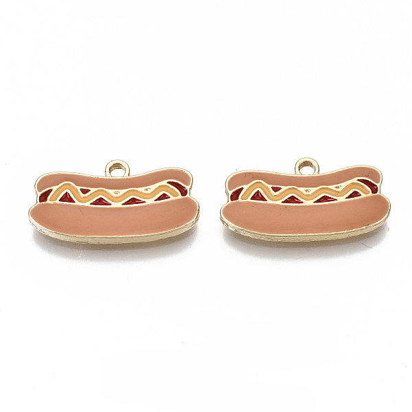 

PandaHall Eco-Friendly Zinc Alloy Pendants, with Enamel, Cadmium Free & Nickel Free & Lead Free, Hot Dog, Light Gold, Camel, 11x20x2mm, Hole..., Brown