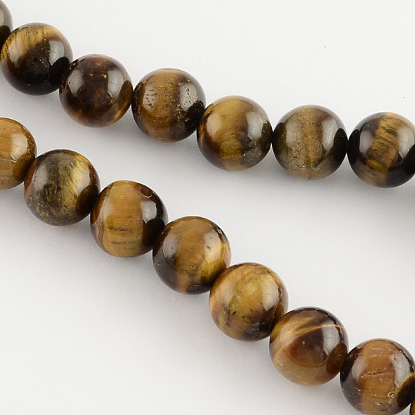 

PandaHall Natural Tiger Eye Round Bead Strands, 8mm, Hole: 1mm, about 48pcs/strand, 14.9 inch Tiger Eye Round Brown