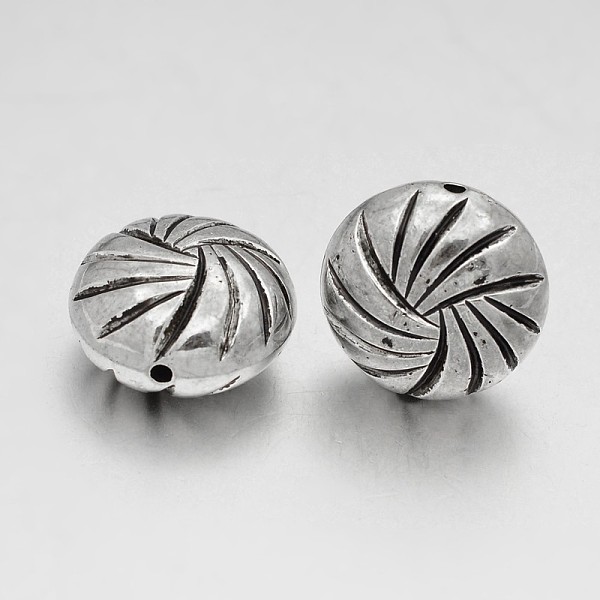 

PandaHall CCB Plastic Flat Round Beads, Antique Silver, 23x14mm, Hole: 2mm Plastic Flat Round
