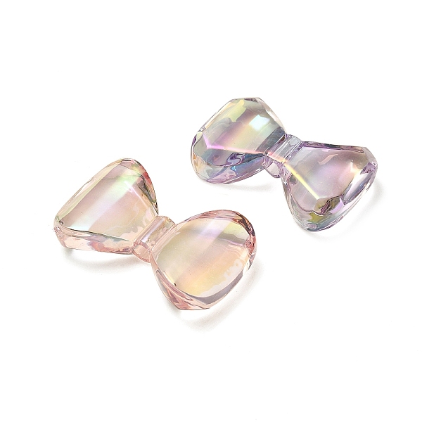 

PandaHall UV Plating Rainbow Iridescent Transparent Acrylic Beads, Bowknot, Mixed Color, 23.5x39x8mm, Hole: 3.2mm Acrylic Bowknot Multicolor