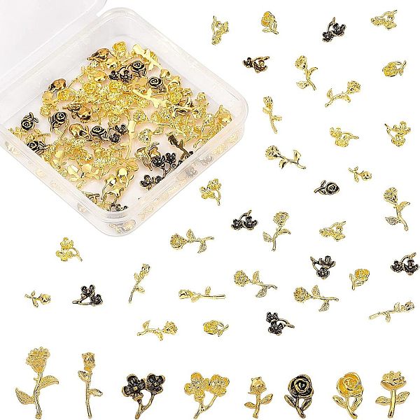

PandaHall Olycraft Flower Alloy Cabochons, Nail Art Decoration Accessories, DIY Crystal Epoxy Resin Material Filling, Cadmium Free & Lead...