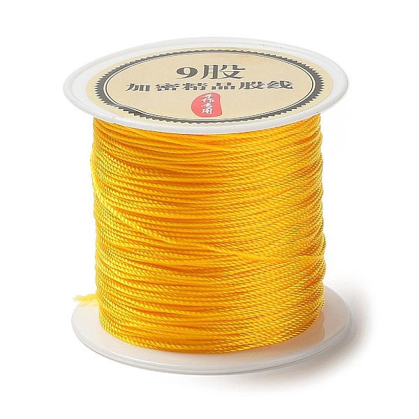 

PandaHall 9-Ply Round Nylon Thread, with Spool, Gold, 0.6mm, about 41.56 Yards(38m)/Roll Nylon Gold