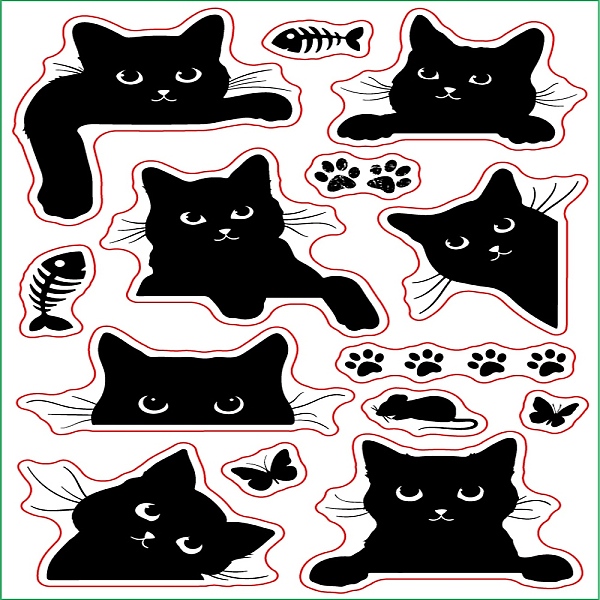 

PandaHall CRASPIRE Cat Clear Stamps for Card Making Decoration Scrapbooking, Kitty Silicone Rubber Stamp for Greeting Cards Photo Album...