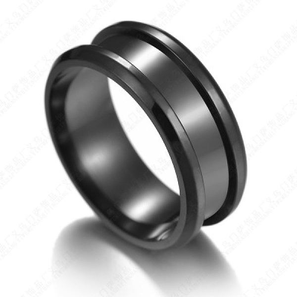 201 Stainless Steel Grooved Finger Ring Settings