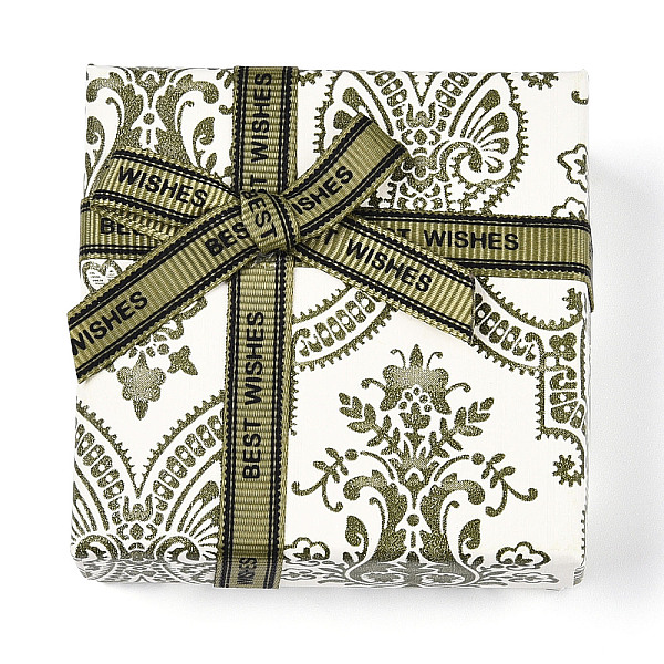 

PandaHall Flower Printed Cardboard Jewelry Boxes, with Black Sponge, for Jewelry Gift Packaging, Square with Bowknot, White, 7.5x7.5x3.35cm...