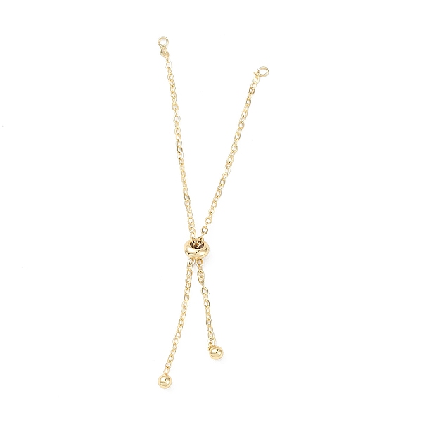 

PandaHall Rack Plating Brass Cable Chain Link Bracelet Making, Slider Bracelets, Long-Lasting Plated, Real 18K Gold Plated, Single Chain...