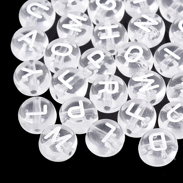 

PandaHall Transparent Acrylic Beads, Horizontal Hole, Mixed Letters, Flat Round, Clear, 7x4mm, Hole: 1.5mm, about 370pcs/50g Acrylic Flat...