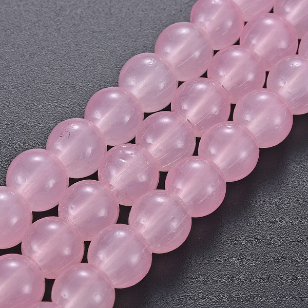 

PandaHall Spray Painted Glass Beads Strands, Round, Pearl Pink, 8x7.5mm, Hole: 1.4mm, about 50~51pcs/strand, 14.57~14.96 inches(37~38cm)...