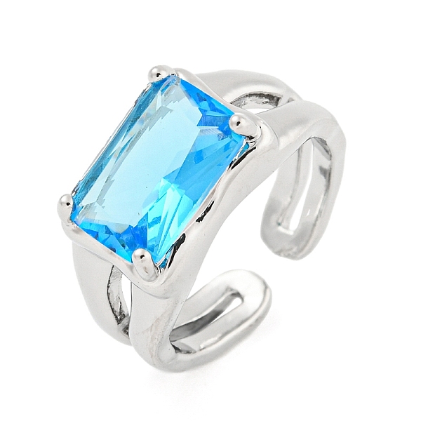 

PandaHall 304 Stainless Steel Cubic Zirconia Open Cuff Ring for Women, Stainless Steel Color, Rectangle, 9.5x13.5mm Stainless Steel+Cubic...