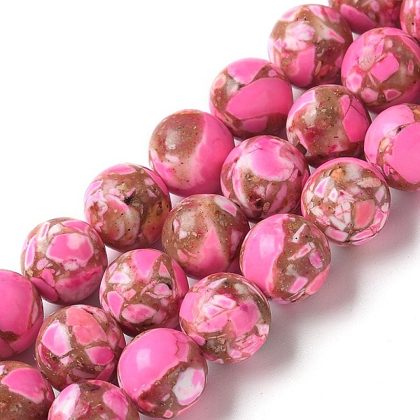 Brins de perles de jaspe impérial synthétique teint