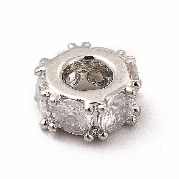 

PandaHall Rack Plating Brass Cubic Zirconia Beads, Cadmium Free & Lead Free, Long-Lasting Plated, Column, Platinum, 7x3mm, Hole: 3mm..., Clear