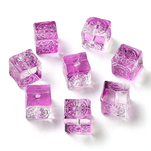 

PandaHall Transparent Glass Beads, Cube, Dark Violet, 10x11x11mm, Hole: 1.5mm Glass Cube