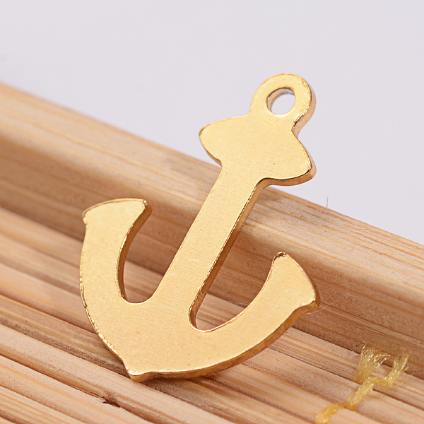 

PandaHall Ion Plating(IP) 304 Stainless Steel Pendants, Anchor, Golden, 16x13x1mm, Hole: 1mm 304 Stainless Steel Anchor & Helm
