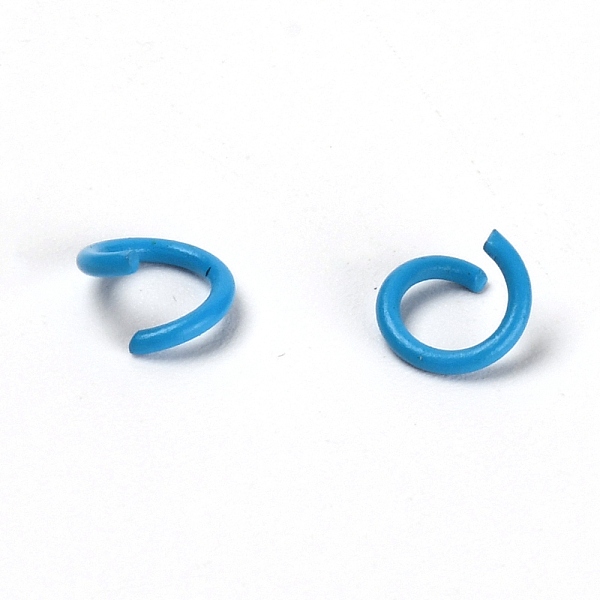 

PandaHall Baking Painted Metal Open Jump Rings, Deep Sky Blue, 8x1.2mm, Inner Diameter: 5.6mm, about 100pcs/bag Alloy Ring