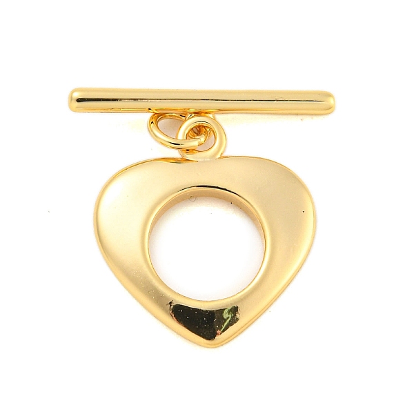 

PandaHall Brass Toggle Clasps, Heart, Real 18K Gold Plated, Ring: 13x14x1.8mm, Hole: 1.6mm, Bar: 17.7x4.8x1.8mm, Hole: 1.6mm Brass Heart