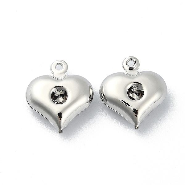 

PandaHall Brass Pendant, Heart, Platinum, 14x12x5mm, Hole: 1mm Brass Heart