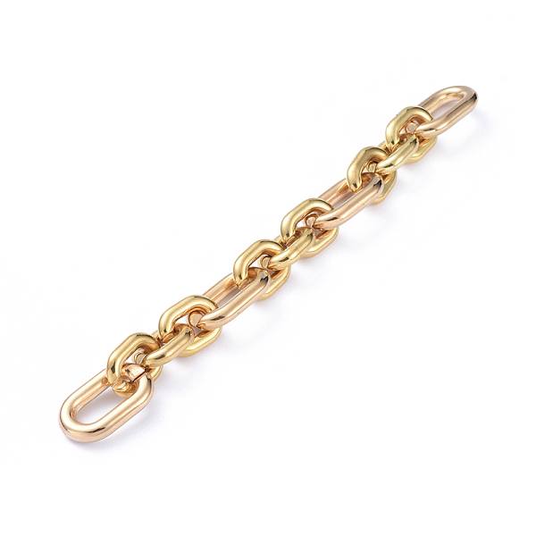 

PandaHall Handmade CCB Plastic Figaro Chains, Oval, for Jewelry Making, Golden, Link: 28x17x5mm, 20x14.5x4.5mm, 39.37 inch(1m)/strand...