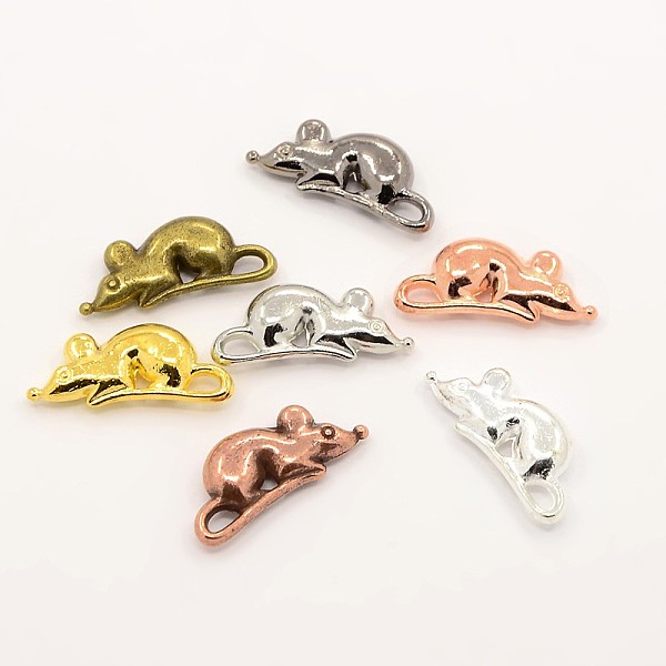 

PandaHall Alloy Animal Mouse Rat Charms Pendants, Mixed Color, 18x8x3mm, Hole: 3x1mm Alloy Mouse