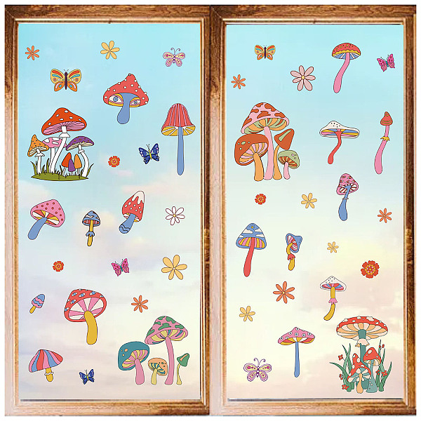 

PandaHall 8 Sheets 8 Styles PVC Waterproof Wall Stickers, Self-Adhesive Decals, for Window or Stairway Home Decoration, Mushroom, 200x145mm...