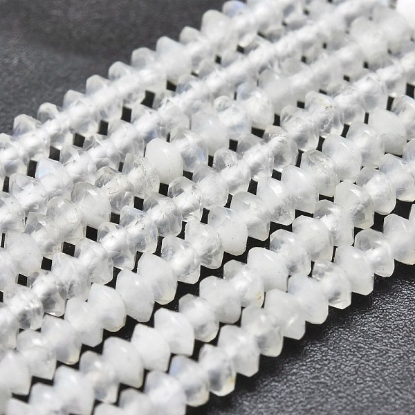 

PandaHall Natural Rainbow Moonstone Beads Strands, Faceted, Bicone, 3x1.5mm, Hole: 0.6mm, about 260pcs/strand, 15.35 inch(39cm) Rainbow...