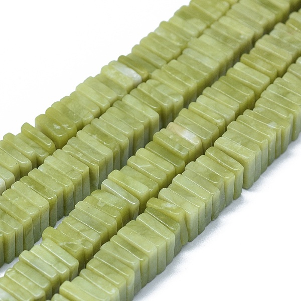 

PandaHall Natural Xinyi Jade/Chinese Southern Jade Beads Strands, Square Heishi Beads, 9~10.5x9~11x2~7mm, Hole: 1.2mm, about...