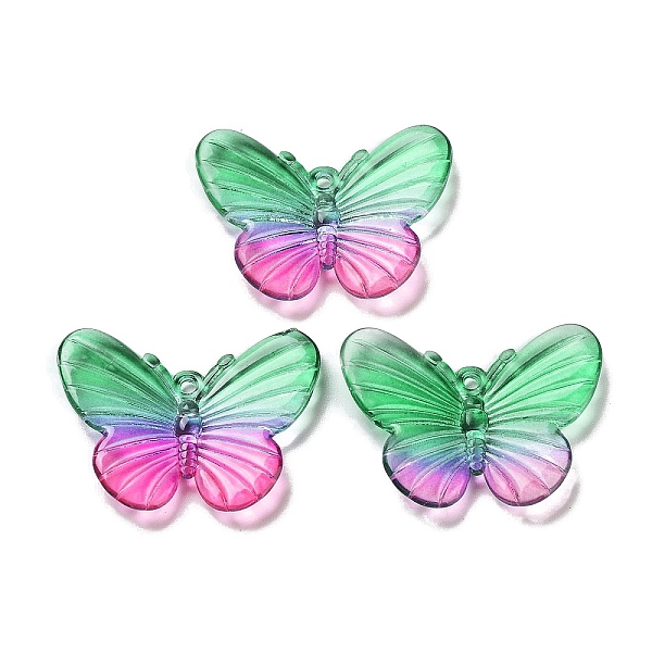 

PandaHall Transparent Acrylic Pendants, Butterfly, Medium Sea Green, 20x26x3mm, Hole: 1.4mm Acrylic Butterfly