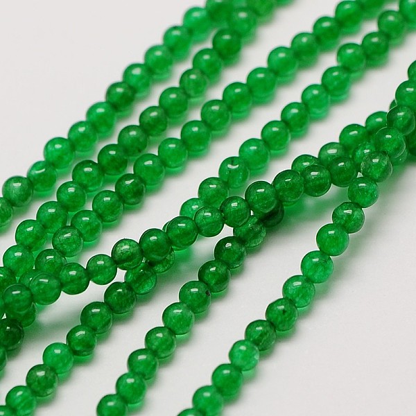 

PandaHall Natural White Jade Round Bead Strands, Dyed, Medium Sea Green, 2.5mm, Hole: 0.8mm, about 152pcs/strand, 15.5 inch White Jade Round...