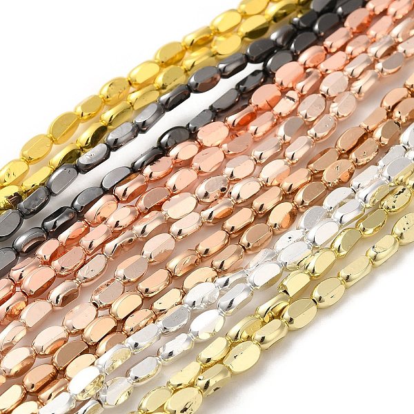 

PandaHall Electroplate Glass Beads Strands, Full Plated, Faceted Oval, Mixed Color, 6x4.5x3mm, Hole: 1mm, about 50pcs/strand, 13.39 inch...