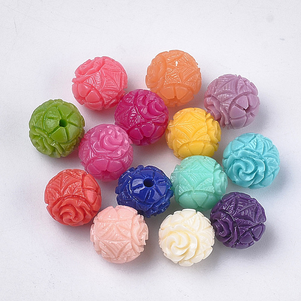 

PandaHall Synthetic Coral Beads, Dyed, Floral, Mixed Color, 10~10.5x10~10.5mm, Hole: 1.2mm Synthetic Coral Flower Multicolor
