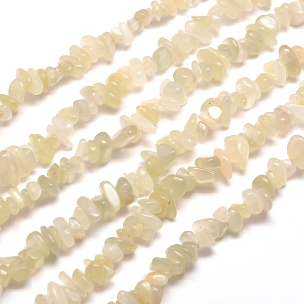 

PandaHall Natural White Moonstone Chip Bead Strands, 5~8x5~8mm, Hole: 1mm, about 31.5 inch White Moonstone Chip