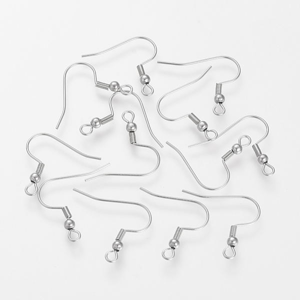 

PandaHall 304 Stainless Steel Earring Hooks, Dangle Earring Findings, Ear Wire, with Horizontal Loop, Stainless Steel Color, 20~22x21x3mm...