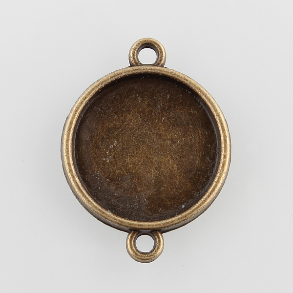 

PandaHall Flat Round Alloy Cabochon Connector Settings, Plain Edge Bezel Cups, Cadmium Free & Nickel Free & Lead Free, Antique Bronze, Tray...
