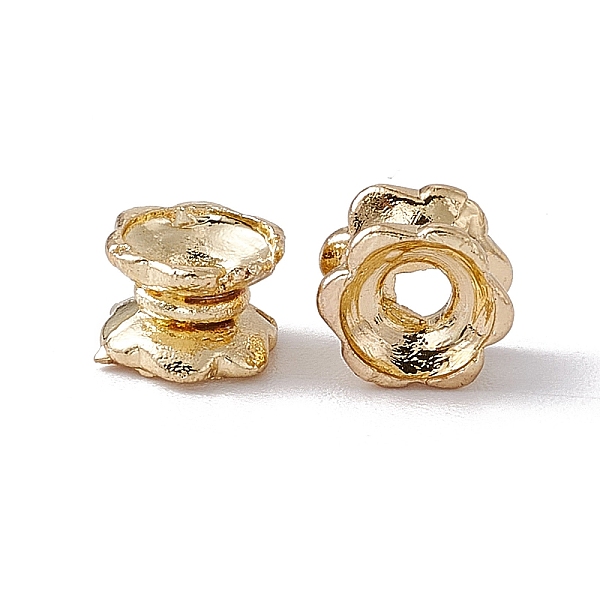 

PandaHall Alloy Bead Caps, Double Side Flower Caps, 6-Petal, Light Gold, 7x5mm, Hole: 2.5mm Alloy