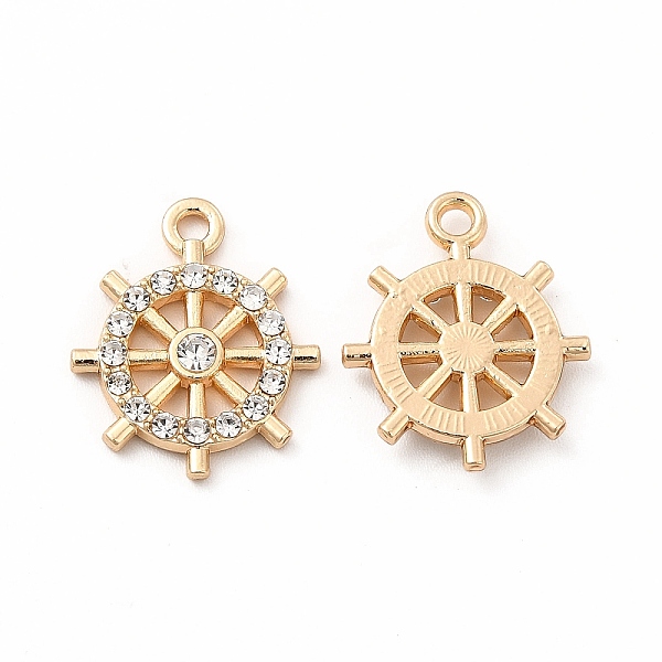 

PandaHall Rack Plating Eco-friendly Alloy Rhinestone Pendants, Helm Charm, Golden, Crystal, 17.5x14.5x2.5mm, Hole: 1.6mm Alloy+Rhinestone..., Clear