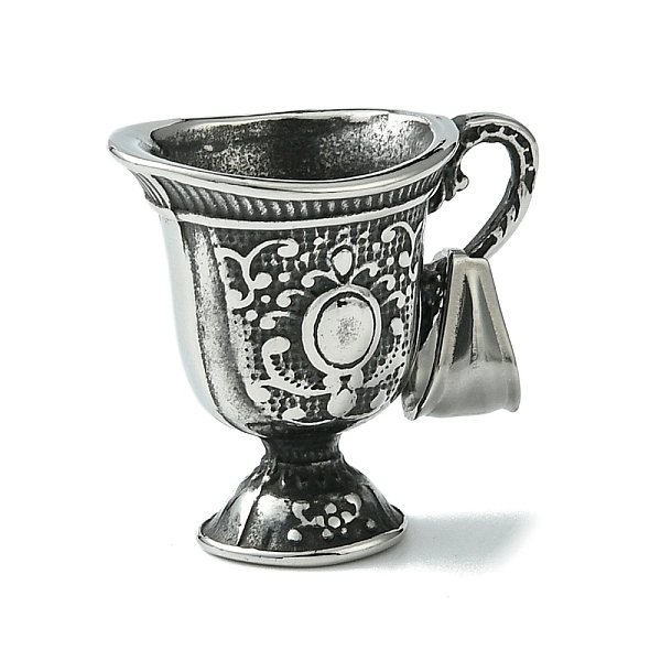 

PandaHall Retro 304 Stainless Steel Pendants, Manual Polishing, Wine Glass Charm, Antique Silver, 31x28x17.5mm, Hole: 4.5x9mm 304 Stainless...