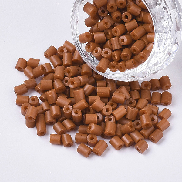 

PandaHall 6/0 Glass Bugle Beads, Baking Paint, Chocolate, 3.5~5x3.5~4mm, Hole: 1mm, about 4500pcs/bag Glass Brown