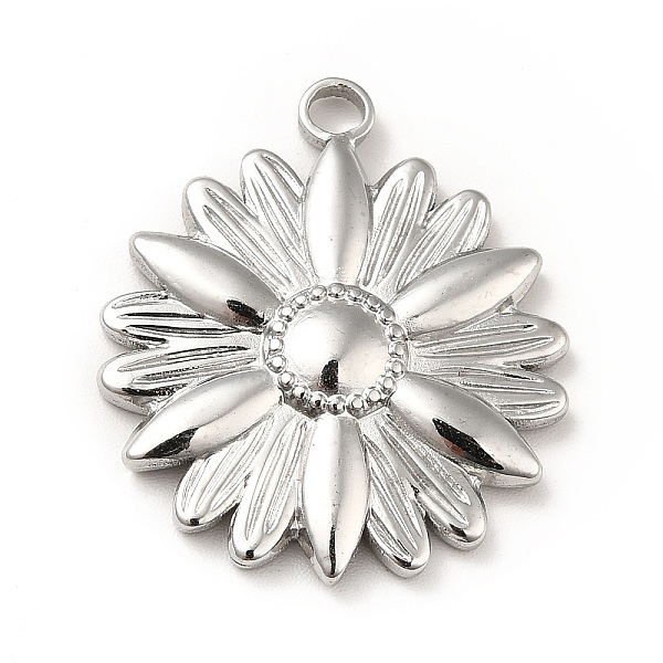 

PandaHall 304 Stainless Steel Pendants, Flower Charms, Stainless Steel Color, 25.5x22x3mm, Hole: 2.5mm 304 Stainless Steel Flower