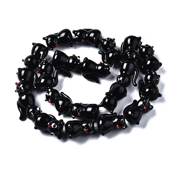 

PandaHall Handmade Bumpy Lampwork Beads Strands, Cat, Black, 22~23x13~14x16~18mm, Hole: 1.5mm, about 20pcs/strand, 17.24 inch(43.8cm)...