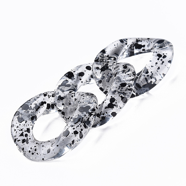 

PandaHall Transparent Acrylic Linking Rings, Quick Link Connectors, for Curb Chains Making, Twist Oval, Black, 39x29x7.5mm, Inner Diameter...