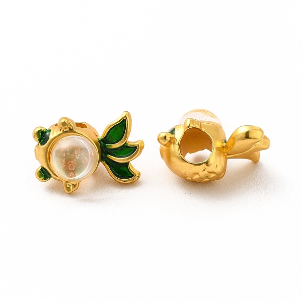 

PandaHall Rack Plating Alloy Enamel Beads, with Resin, Fish, Matte Gold Color, 14x10x9.3mm, Hole: 3.8mm Alloy+Enamel Fish Green