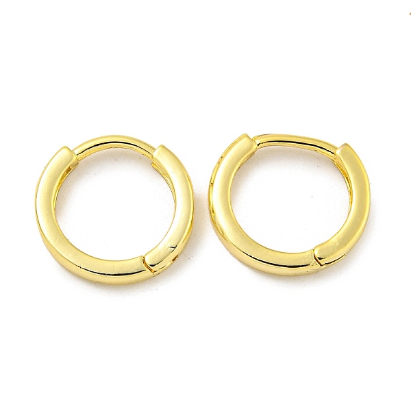 

PandaHall Brass Hoop Earrings, Round, Real 18K Gold Plated, 11x1.5mm Brass Round