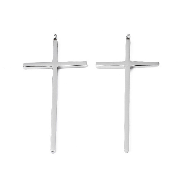 

PandaHall 304 Stainless Steel Pendants, Cross, Stainless Steel Color, 47x22.5x3mm, Hole: 1.8mm 304 Stainless Steel Cross