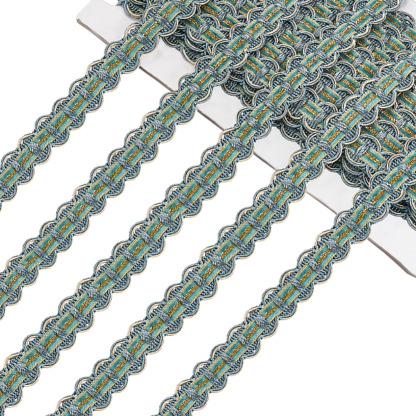 

PandaHall AHANDMAKER Gimp Braid Trim, 0.87 Inch 12.58 Yards Fabric Trim, Light Steel Blue Silver Fabric Trim, Upholstery Trim for Sewing...