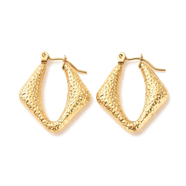 

PandaHall Ion Plating(IP) 304 Stainless Steel Chunky Rhombus Hoop Earrings for Women, Golden, 25x22mm, Pin: 0.8mm 304 Stainless Steel...