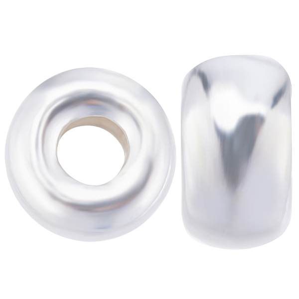 

PandaHall Beebeecraft Flat Round 925 Sterling Silver Spacer Beads, Silver, 6x2.5~3mm, Hole: 1.5~2mm, 10Pcs/box Sterling Silver Flat Round