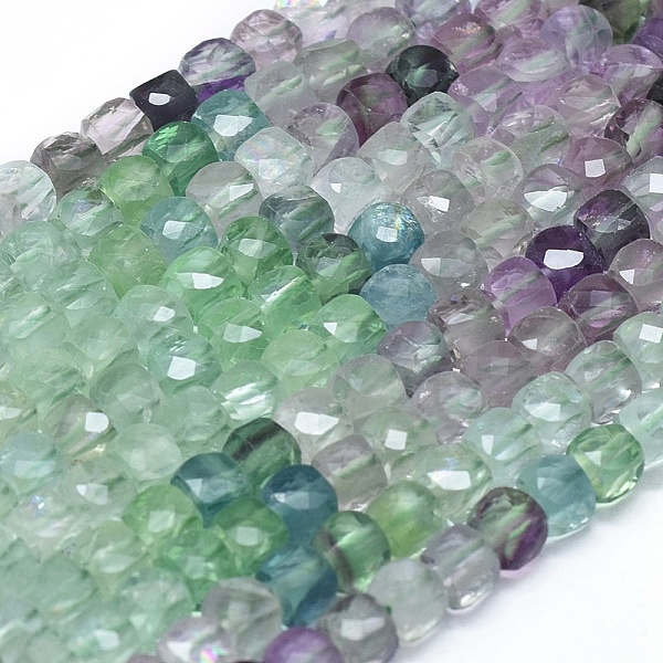 

PandaHall Natural Fluorite Beads Strands, Faceted, Square, 4.5~5x4.5~5x4.5~5mm, Hole: 0.8mm, about 73pcs/strand, 15.15 inch(38.5cm) Fluorite...