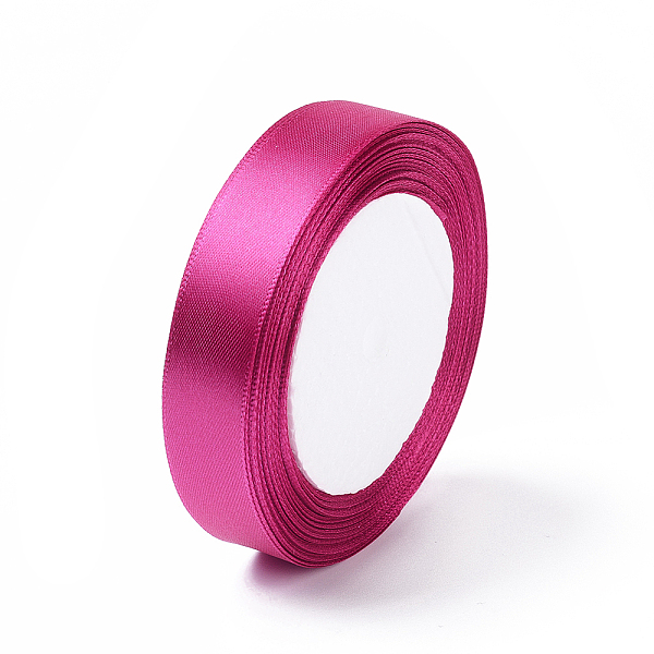 

PandaHall Single Face Satin Ribbon, Polyester Ribbon, Fuchsia, 3/4 inch(20mm), about 25yards/roll(22.86m/roll), 250yards/group(228.6m/group)..., Pink